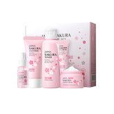 Japan Sakura Skincare Set – 5-Step Complete Facial Care Routine – Cleanser, Toner, Serum, Eye Cream & Essence Cream