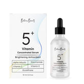 5+ Vitamin Concentrated Serum – Brightening Antioxidant with Niacinamide, Vitamin C, Vitamin E, Alpha-Arbutin & Glutathione | Anti-Aging & Hydrating Face Serum - 30 ml
