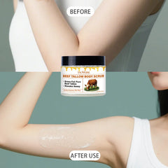 Beef Tallow Body Scrub with Manuka Honey - Deep Cleansing, Hydrating, and Nourishing Formula – For All Skin Types – 200g Jar