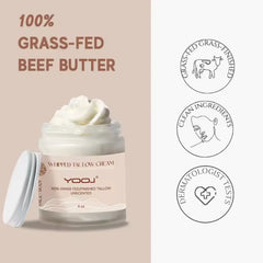 Pure Grass-Fed Whipped Tallow Cream, Natural Moisturizer for Face & Body.