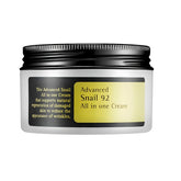 Advanced Snail 92 All In One Cream, Hydrating & Repairing Snail Mucin Moisturizer for Brightening, Anti-Aging Care and Smooth, Healthy Skin, Suitable for All Skin Types