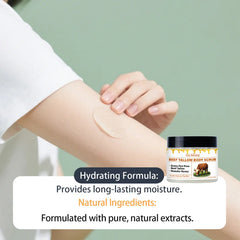Beef Tallow Body Scrub with Manuka Honey - Deep Cleansing, Hydrating, and Nourishing Formula – For All Skin Types – 200g Jar