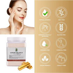 Luxury 24K Gold Jelly Mask - Anti-Aging, Hydrating, and Revitalising Facial Treatment for Radiant Skin - Premium Skincare, Reduces Wrinkles, Fine Lines, and Dark Spots - 250ml