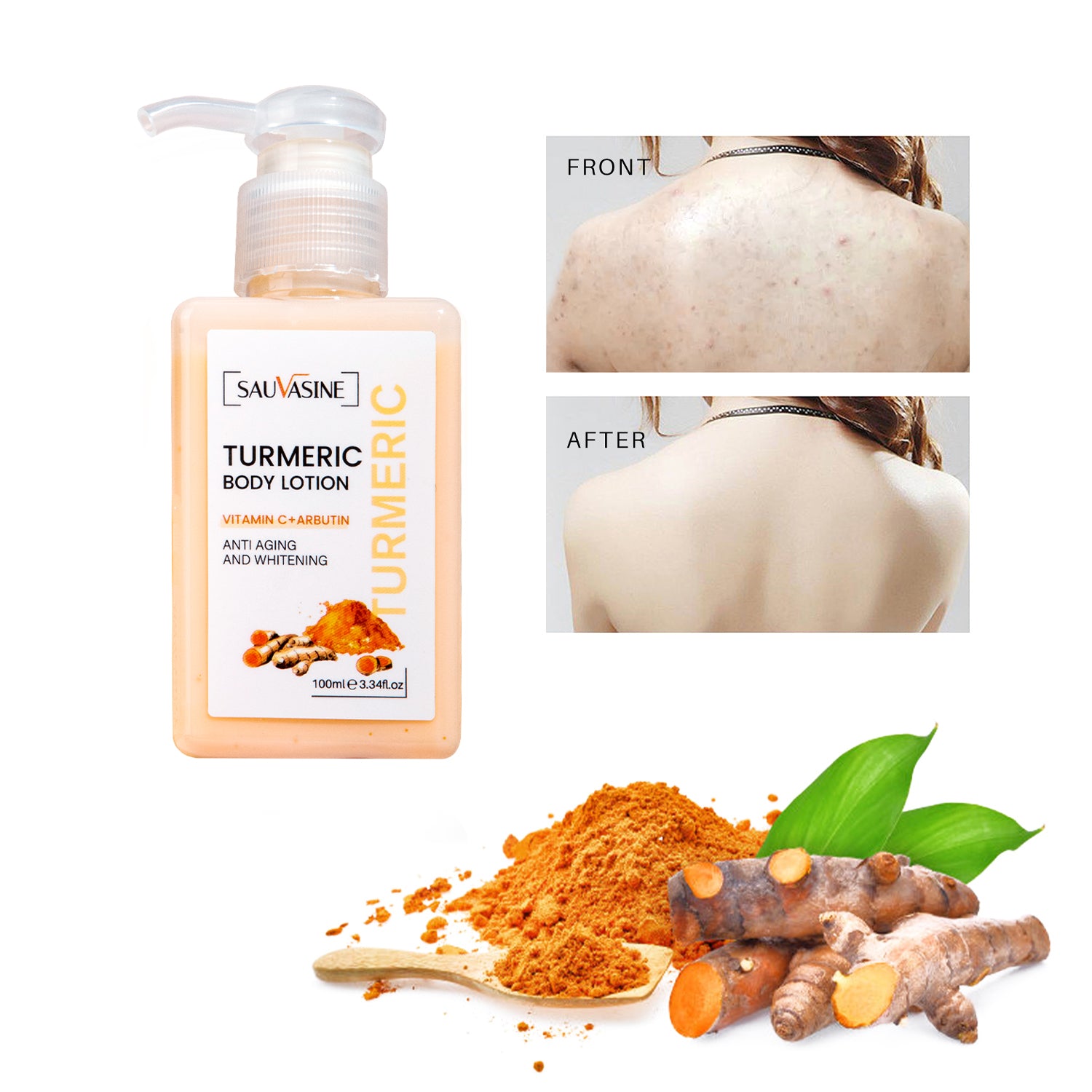 Turmeric Body Lotion - Anti-Aging & Whitening, Hydrating Body Lotion for All Skin Types - 100ml