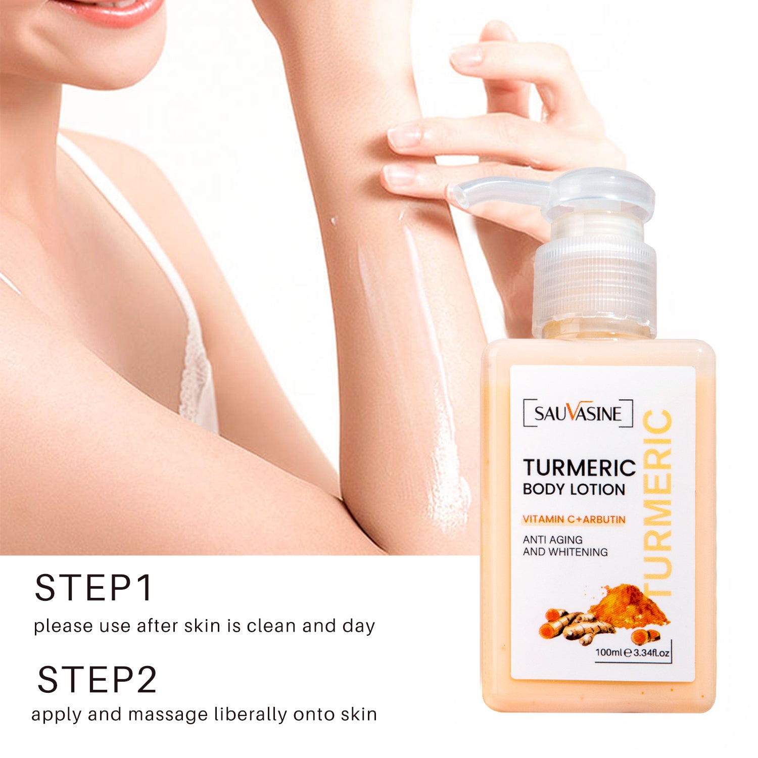 Turmeric Body Lotion - Anti-Aging & Whitening, Hydrating Body Lotion for All Skin Types - 100ml