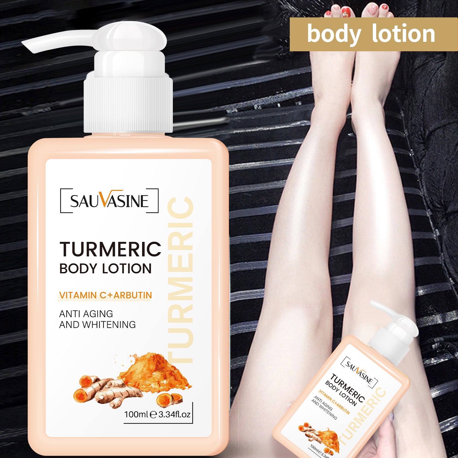 Turmeric Body Lotion - Anti-Aging & Whitening, Hydrating Body Lotion for All Skin Types - 100ml