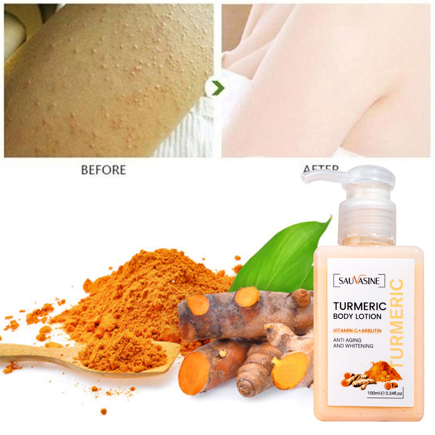Turmeric Body Lotion - Anti-Aging & Whitening, Hydrating Body Lotion for All Skin Types - 100ml