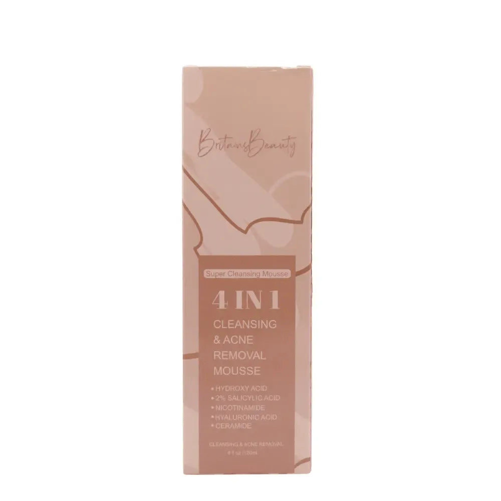 Britain's Beauty 4-in-1 Super Cleansing Mousse for Acne & Oil Control, Hydrating Formula with Natural Ingredients, 120ml