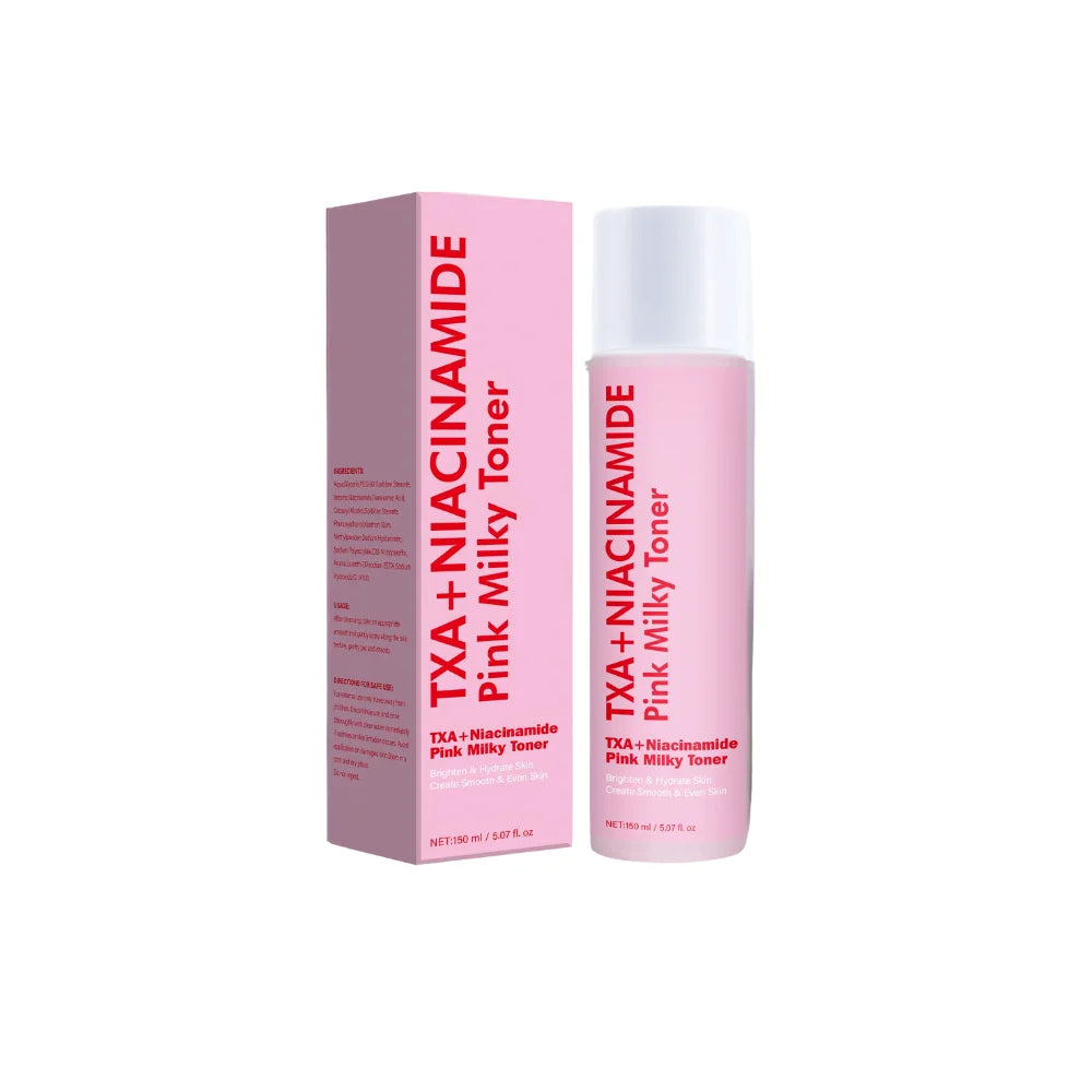 TXA + Niacinamide Pink Milky Toner for Face & Body – 2-in-1 Brightening & Hydrating Formula  – Even Tone & Smooth Texture