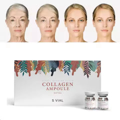 Collagen Ampoule Serum - Boost Skin Hydration & Elasticity with Hydrolyzed Collagen, Antioxidant-Rich Tocopheryl Acetate, 5ml Individual Vials, Fragrance-Free Formula