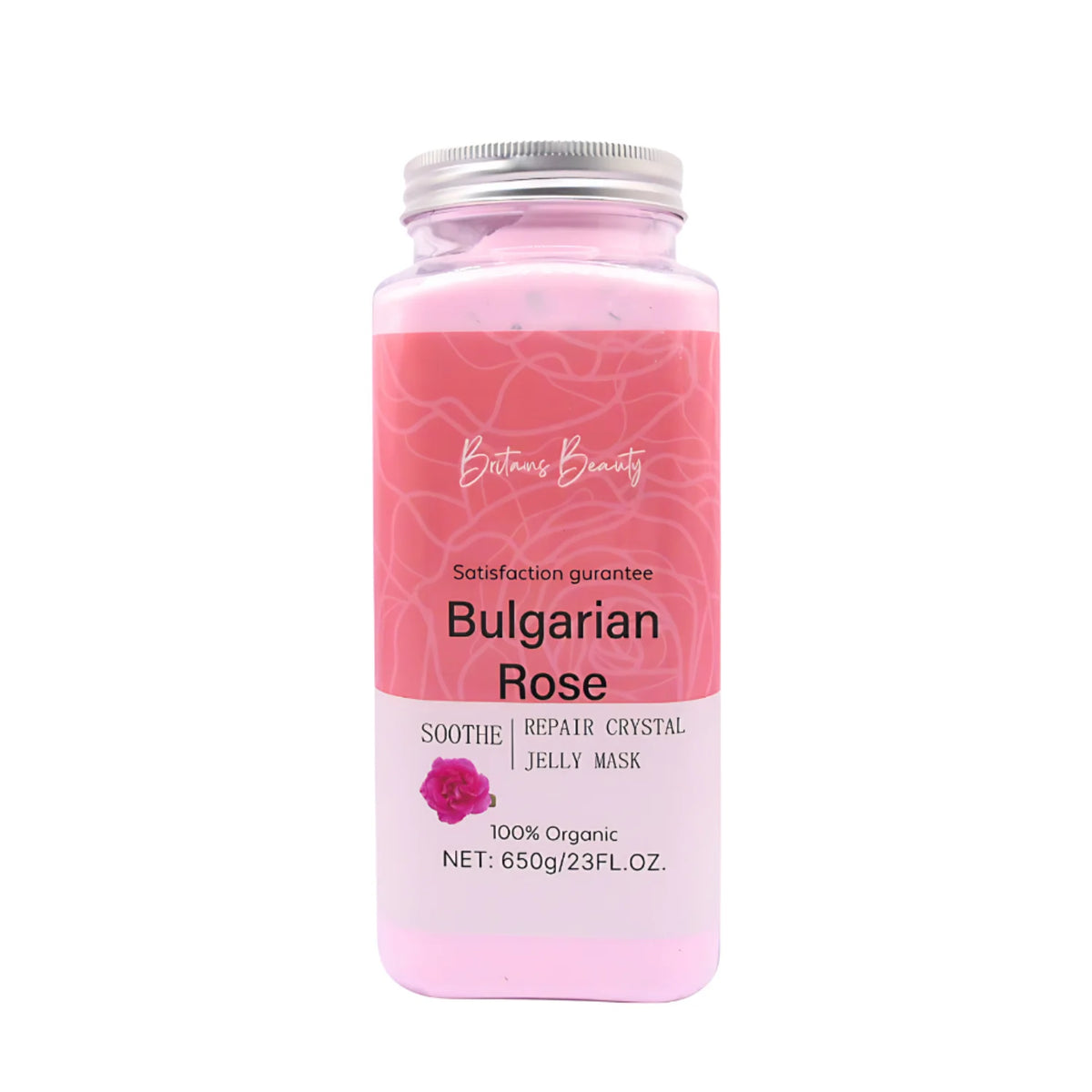 Britain's Beauty Bulgarian Rose Jelly Mask - Organic Soothe and Repair Crystal Mask, Hydrates and Nourishes, 650g/23 fl.oz