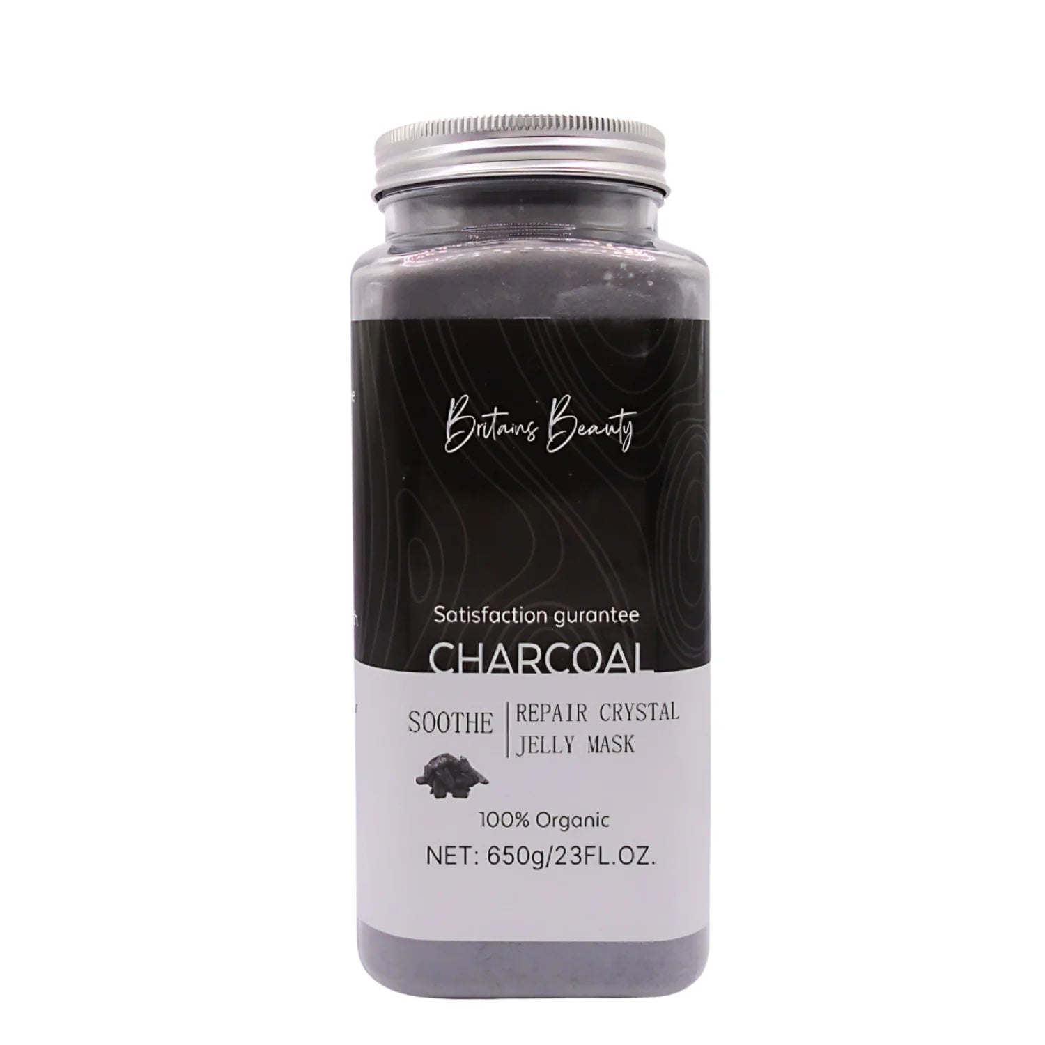 Britain's Beauty Charcoal Soothe & Repair Crystal Jelly Mask - Deep Hydration with 100% Organic Ingredients, 650g/23fl.oz.