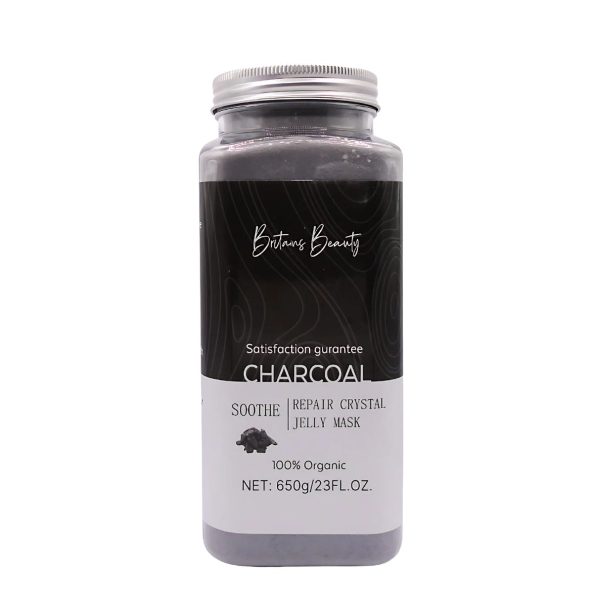 Britain's Beauty Charcoal Soothe & Repair Crystal Jelly Mask - Deep Hydration with 100% Organic Ingredients, 650g/23fl.oz.