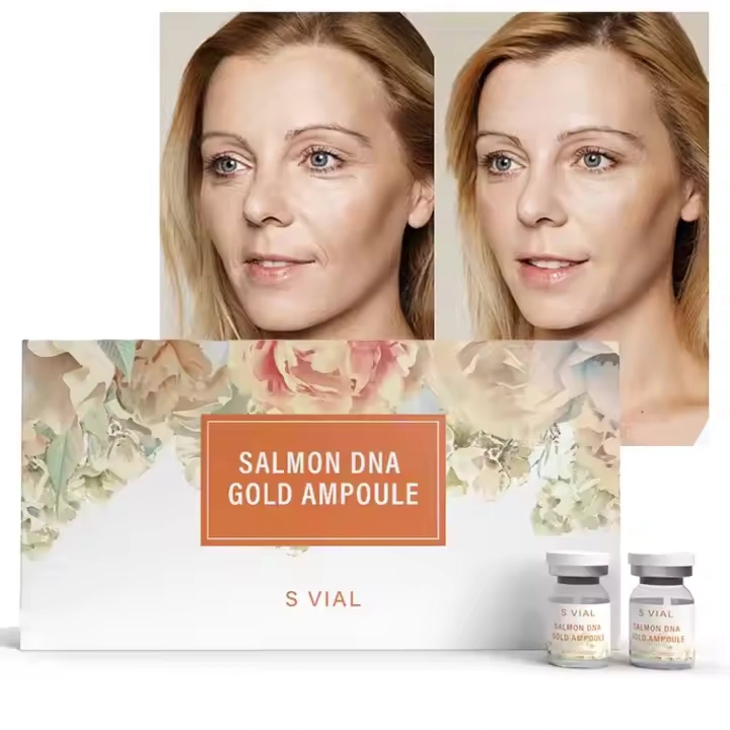 Salmon DNA Gold Ampoule – Skin Regenerating Serum with PDRN, Niacinamide, and Peptides for Anti-Aging, Wrinkle Reduction, and Brighten Skin Tone