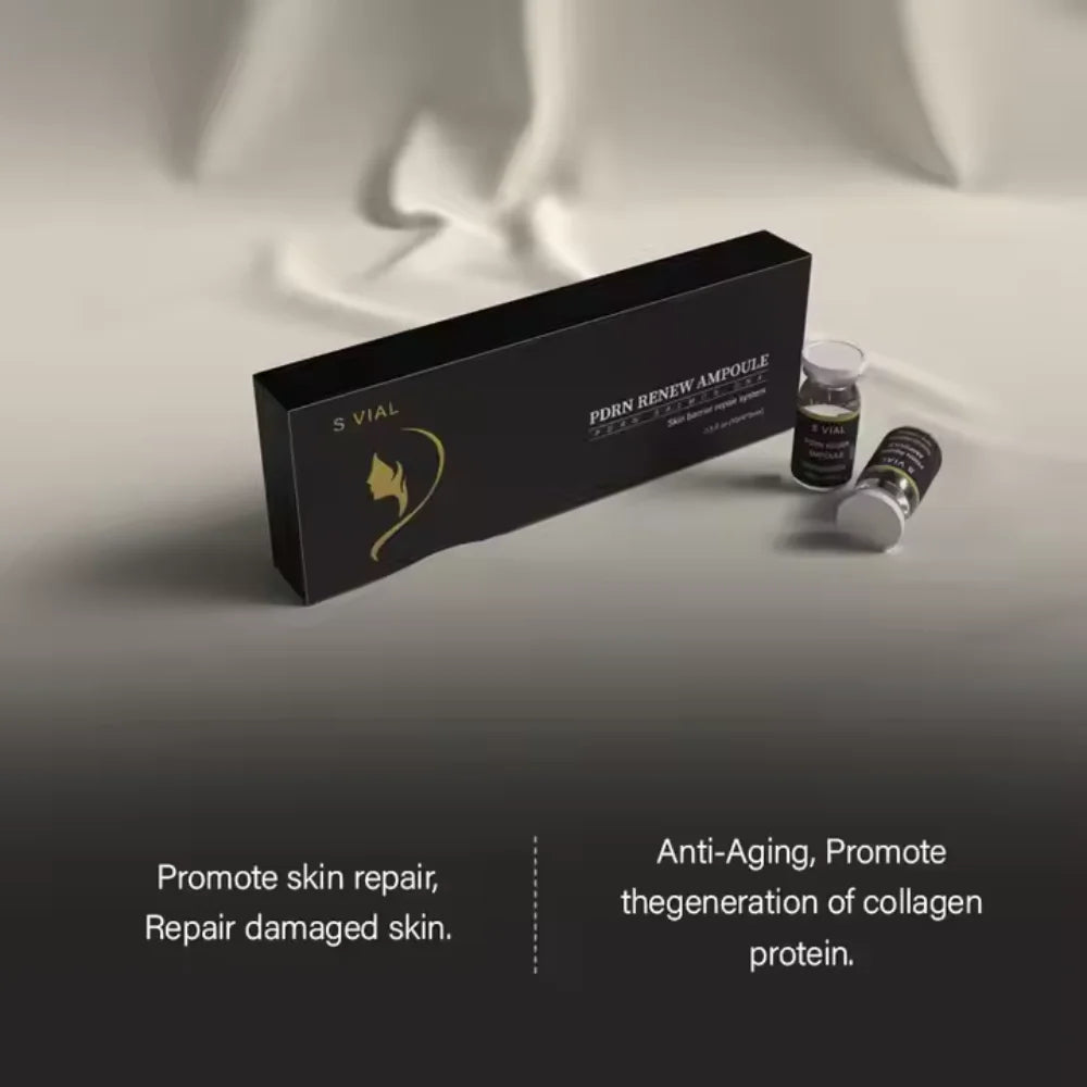 PDRN Ampoule Serum for Skin Repair & Anti-Aging - Brightening & Rejuvenating Korean Skincare Treatment – 5 Vials with Applicator