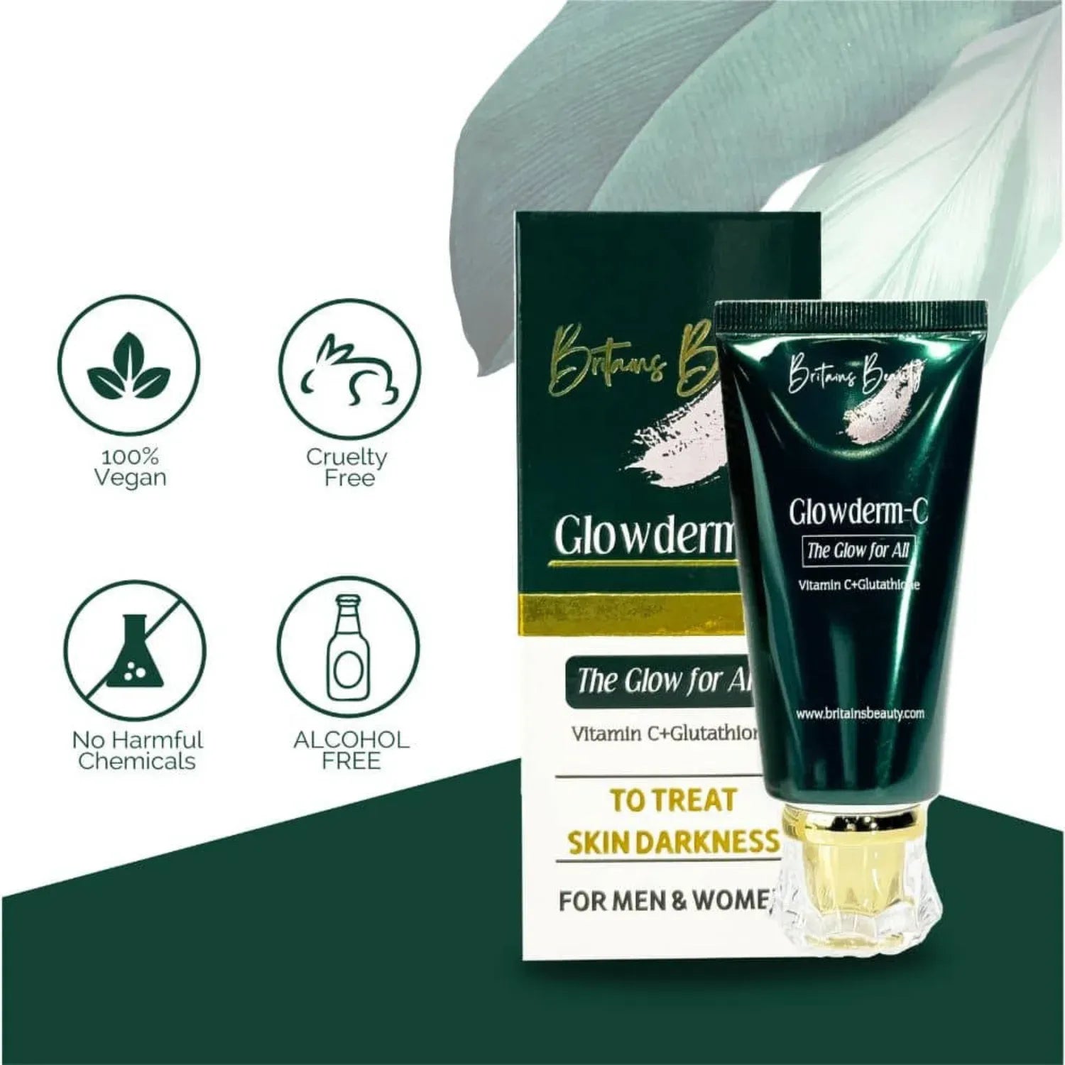Britains Beauty Glowderm-C: Premium Whitening Cream with Vitamin-C & Glutathione for Radiant, Even-Toned Skin - 50gm