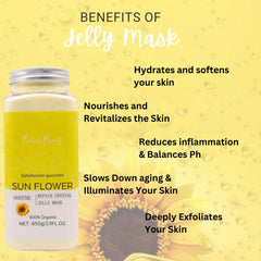 Sunflower Soothe & Repair Crystal Jelly Mask by Britain's Beauty - Hydrating Organic Facial Treatment, Enhances Skin Radiance and Texture, 650g/23FL.OZ