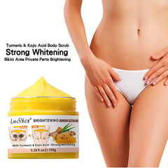 Bikini Scrub - Turmeric & Kojic Acid, Whitening and Brightening for Private Parts, Dark Spots Removal, 150g, Strong Whitening, Smooth Skin