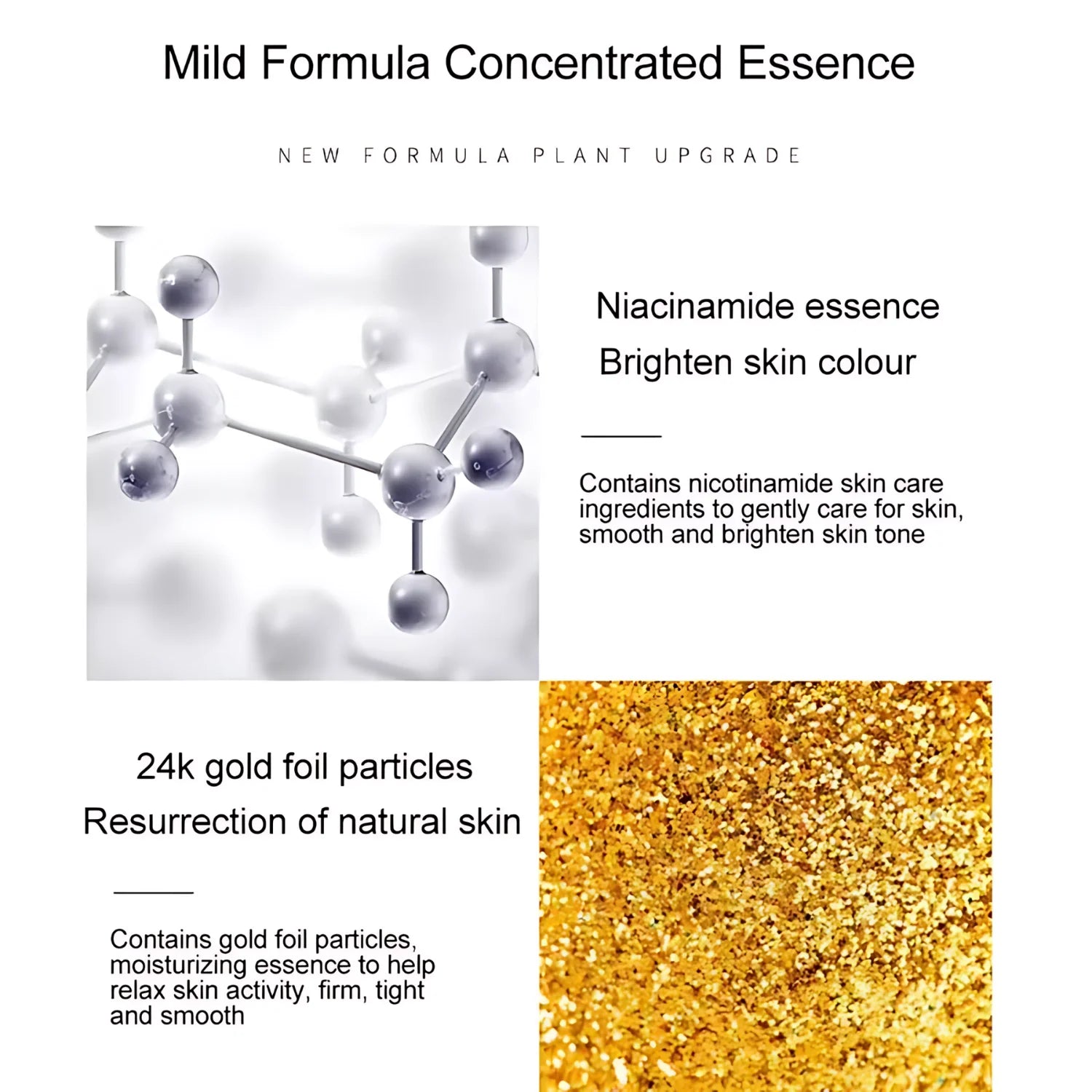Luxurious 24K Goldzan Ampoule - 99.9% Pure Gold Serum for Deep Moisturizing, Brightening, and Skin Rejuvenation - Anti-Aging Essence with Niacinamide, Gold Foil, and Snail Secretion Filtrate