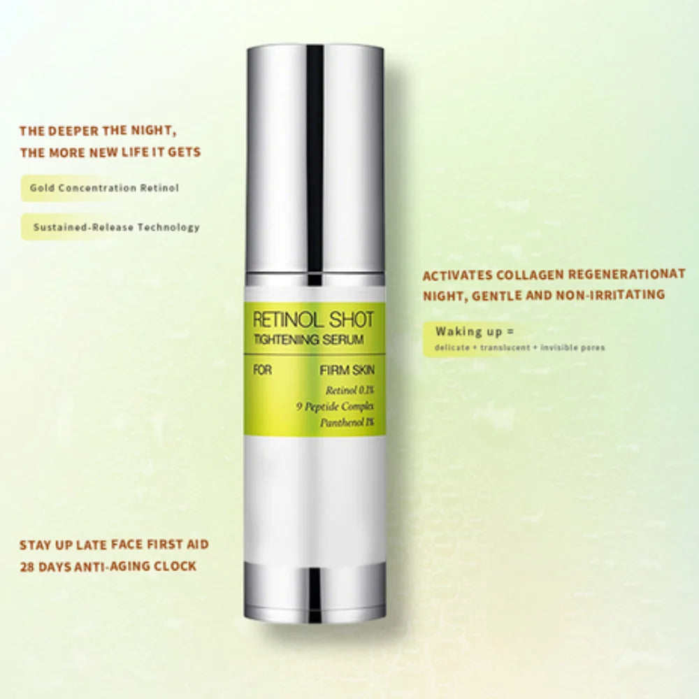 Retinol Shot Tightening Serum for Firm Skin - Anti-Aging Face Serum for Wrinkles, Pores, and Fine Lines