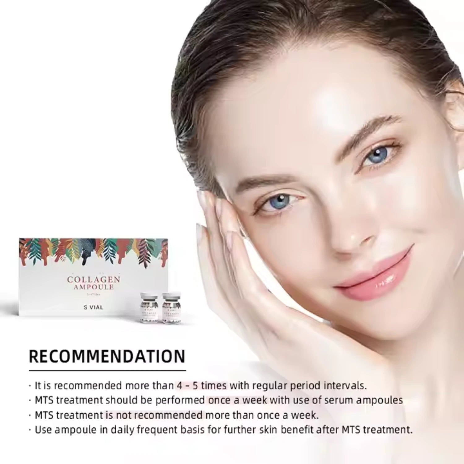 Collagen Ampoule Serum - Boost Skin Hydration & Elasticity with Hydrolyzed Collagen, Antioxidant-Rich Tocopheryl Acetate, 5ml Individual Vials, Fragrance-Free Formula