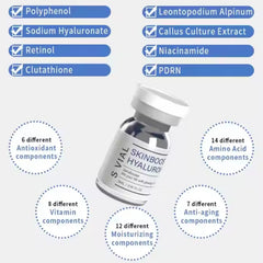 Advanced Skin Booster Hyaluronic Acid Serum - Anti-Aging & Hydration Treatment with Niacinamide, Retinol, Amino Acids, and Vitamins for Youthful Glow - 10 Vials