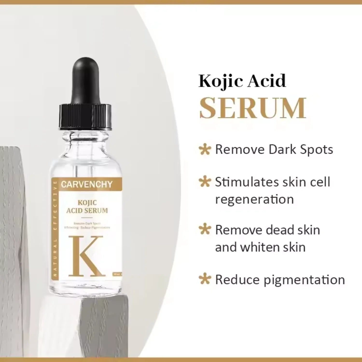 Kojic Acid Serum for Dark Spot Corrector & Skin Brightening, 30ml - Natural & Paraben Free