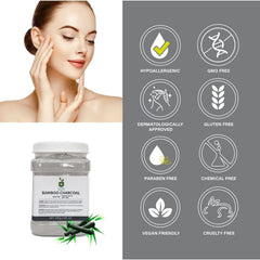 Bamboo Charcoal Jelly Mask - Deeply Cleanses, Shrinks Pores, Hydrates & Refreshes Skin, 250ml - Purifying Peel-Off Facial Mask for Clear, Smooth Skin
