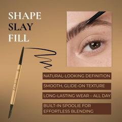 Britains Beauty Eyebrow Pencil – Long-Lasting Dual-Ended Eye Pencil with Spoolie Brush for Natural Definition, Smooth Glide Texture & Precise Filling