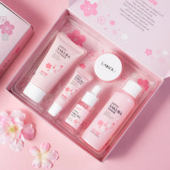 Japan Sakura Skincare Set – 5-Step Complete Facial Care Routine – Cleanser, Toner, Serum, Eye Cream & Essence Cream